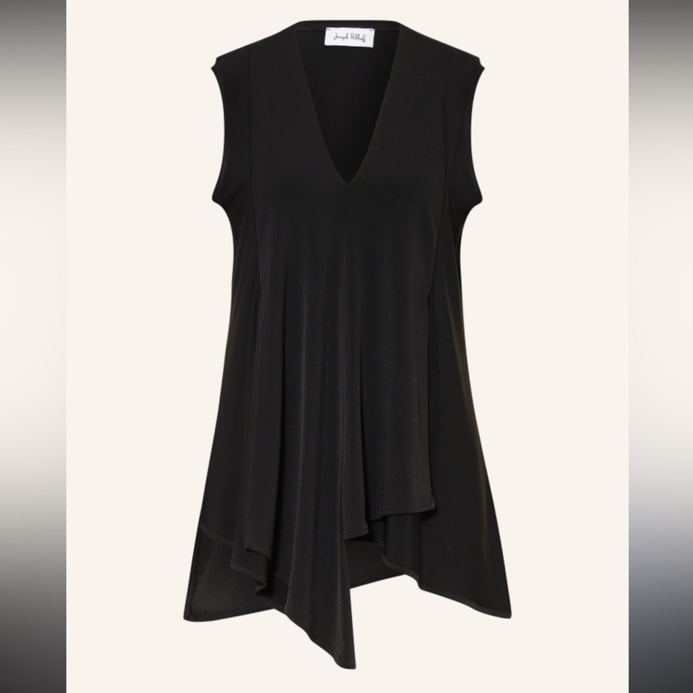 Joseph Ribkoff Black V-Neck Sleeveless Draped Tunic Tank Size 8
